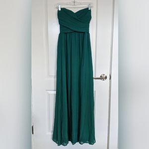 TOBI Green Strapless Sweetheart Maxi Dress